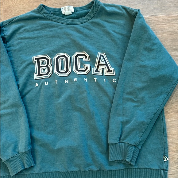 Boca Authentic Sportswear Teal Crewneck Sweatshirt Pullover Vintage 90s Retro - Picture 2 of 9